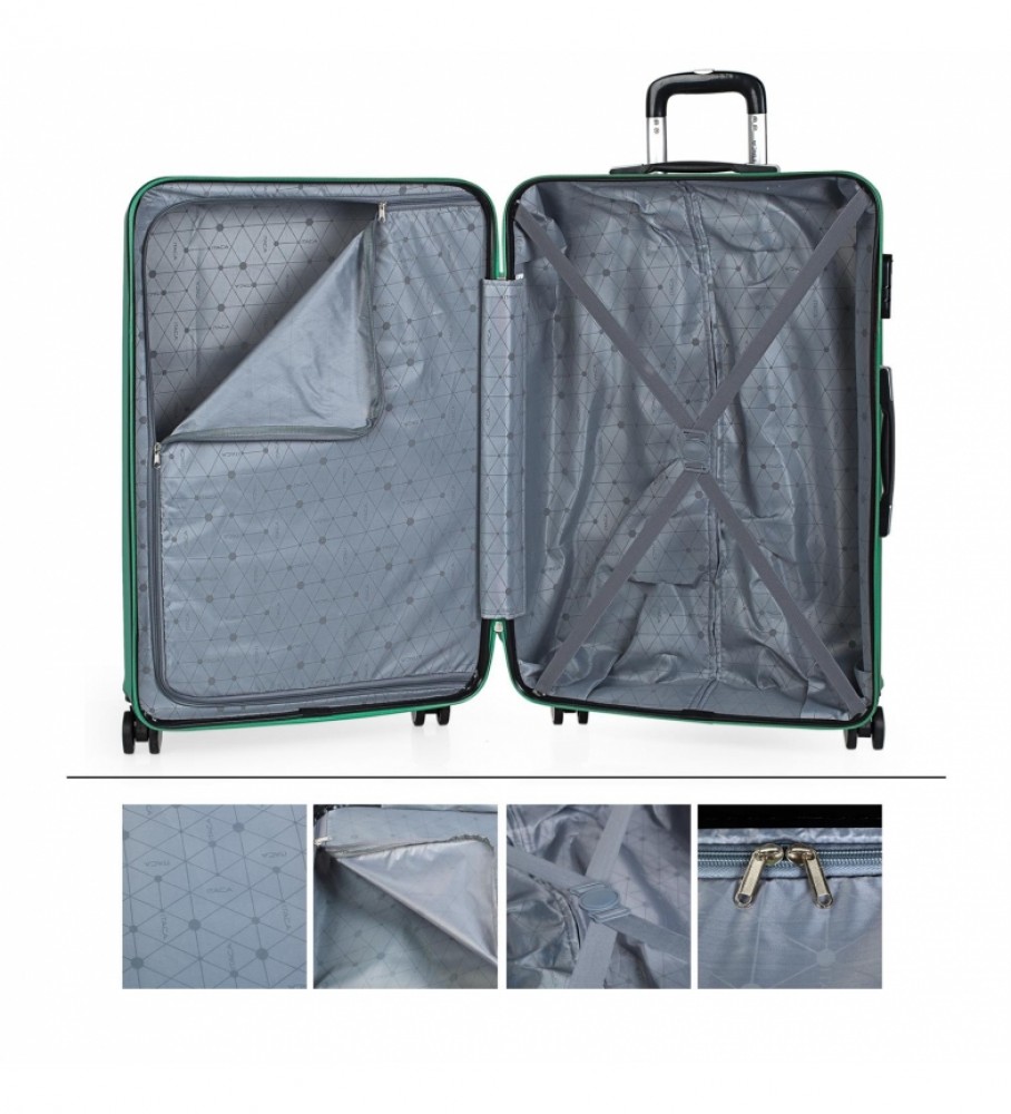 Mala rígida grande ITACA XL com 4 rodas T71670 Aquamarine - 77x48x29cm -