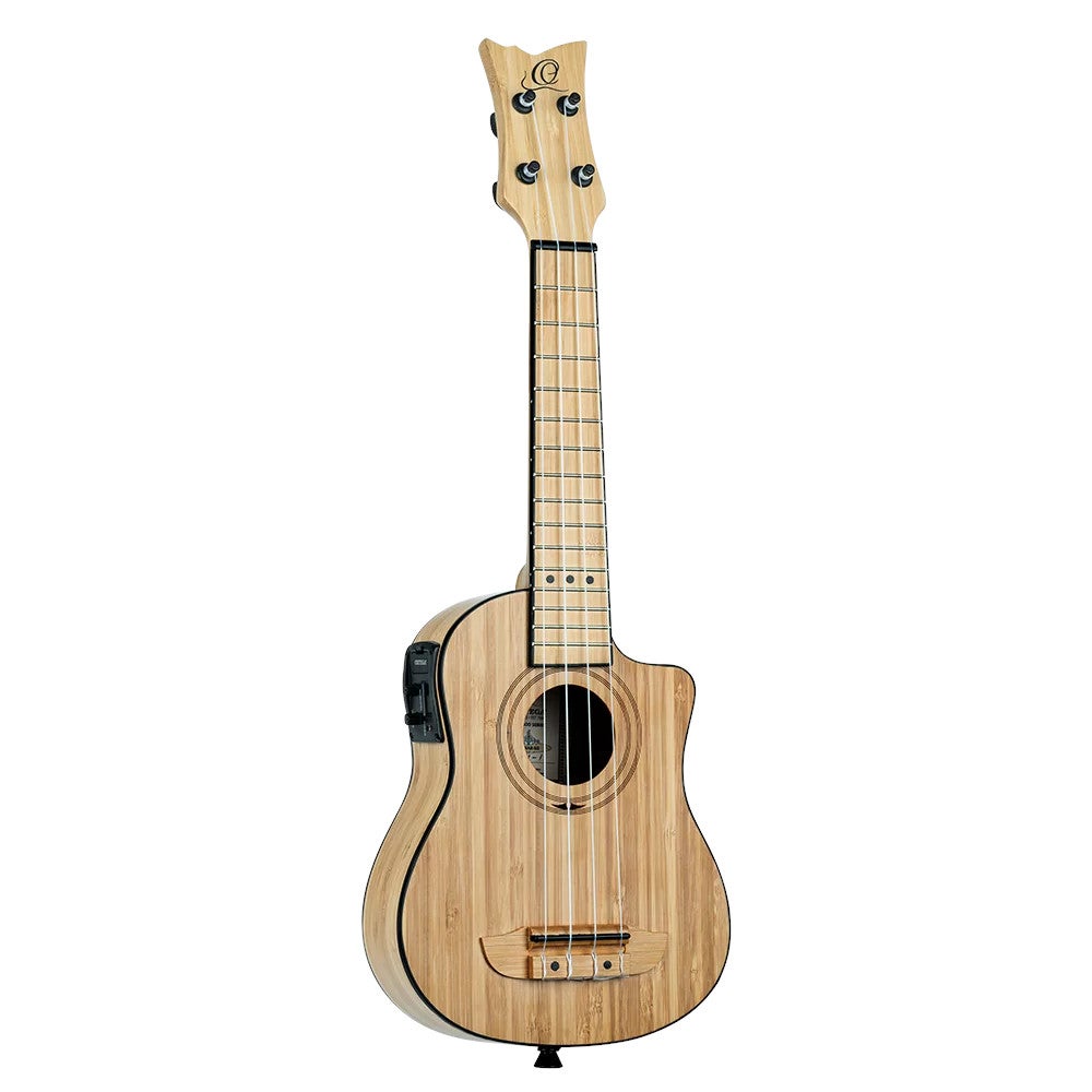Ortega RUNAB-SO Bamboo Series Soprano Size Ukulele Natural E/A sopraan ukelele met gigbag