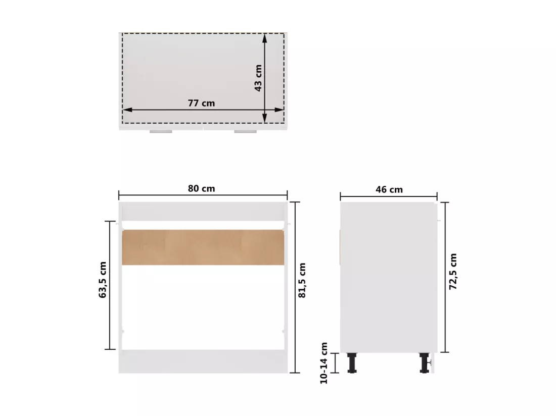 Armoire de plancher d'évier Blanc brillant Bois d’ingénierie