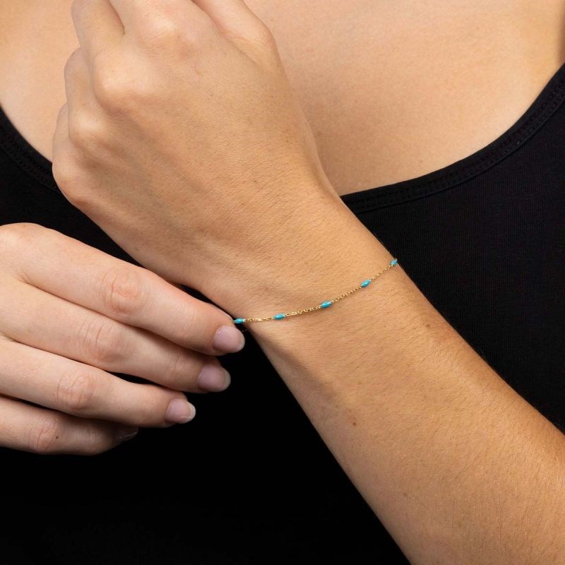 Bracelet Or jaune 375/1000 et émail