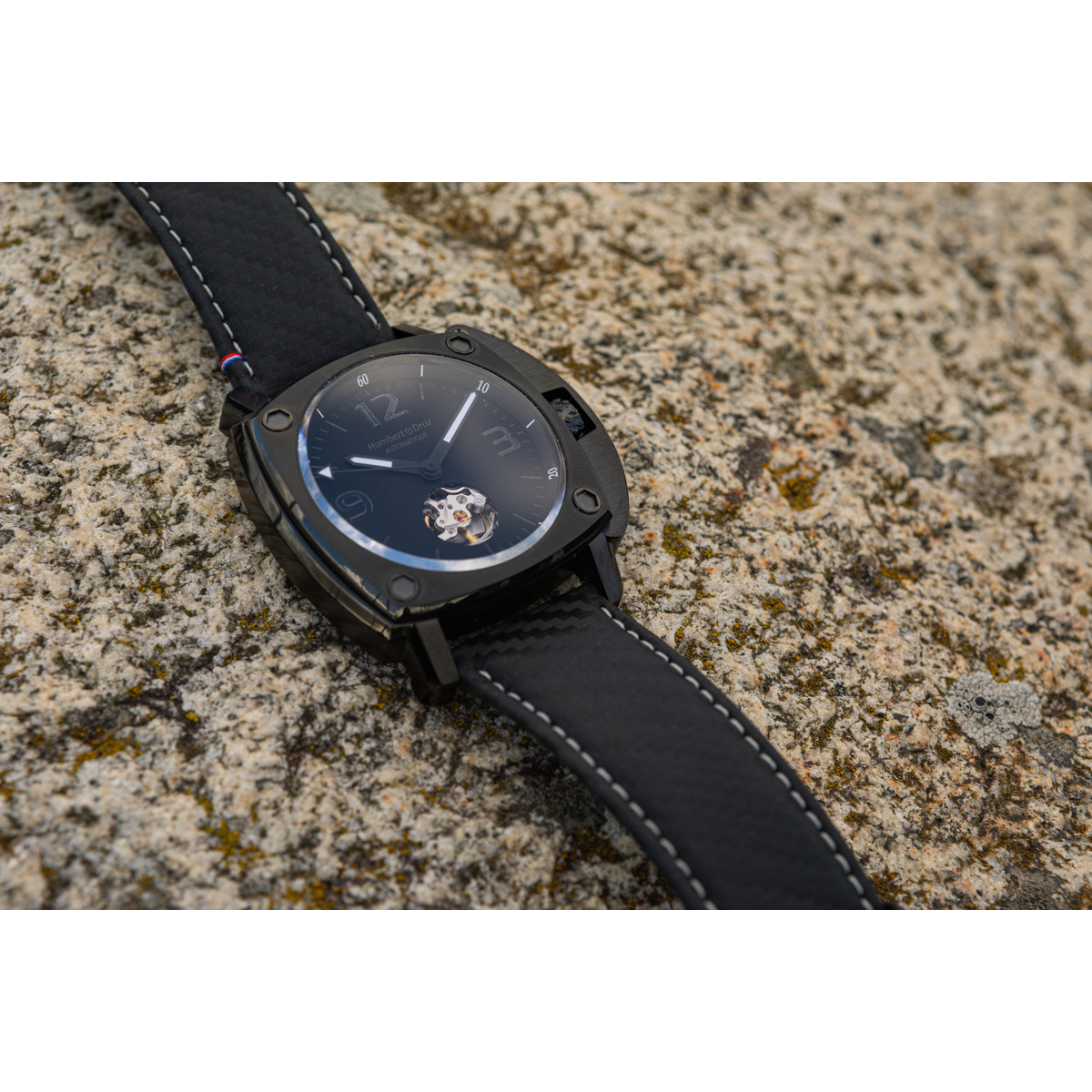 Montre HUMBERT-DROZ hd10 homme automatique, bracelet cuir noir