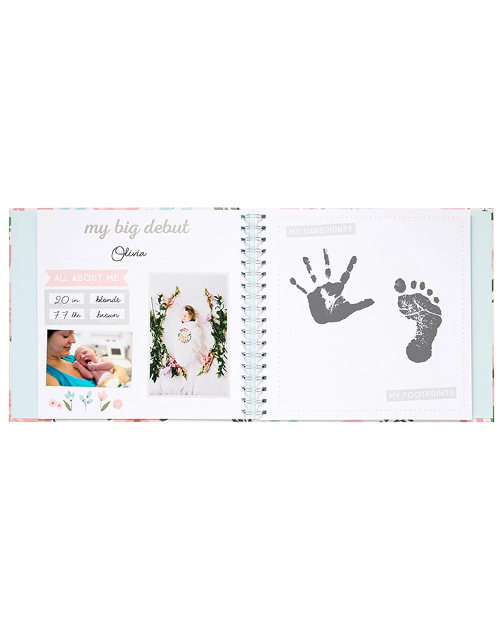 Baby Tagebuch FLORAL (deutsch) in rosa/bunt