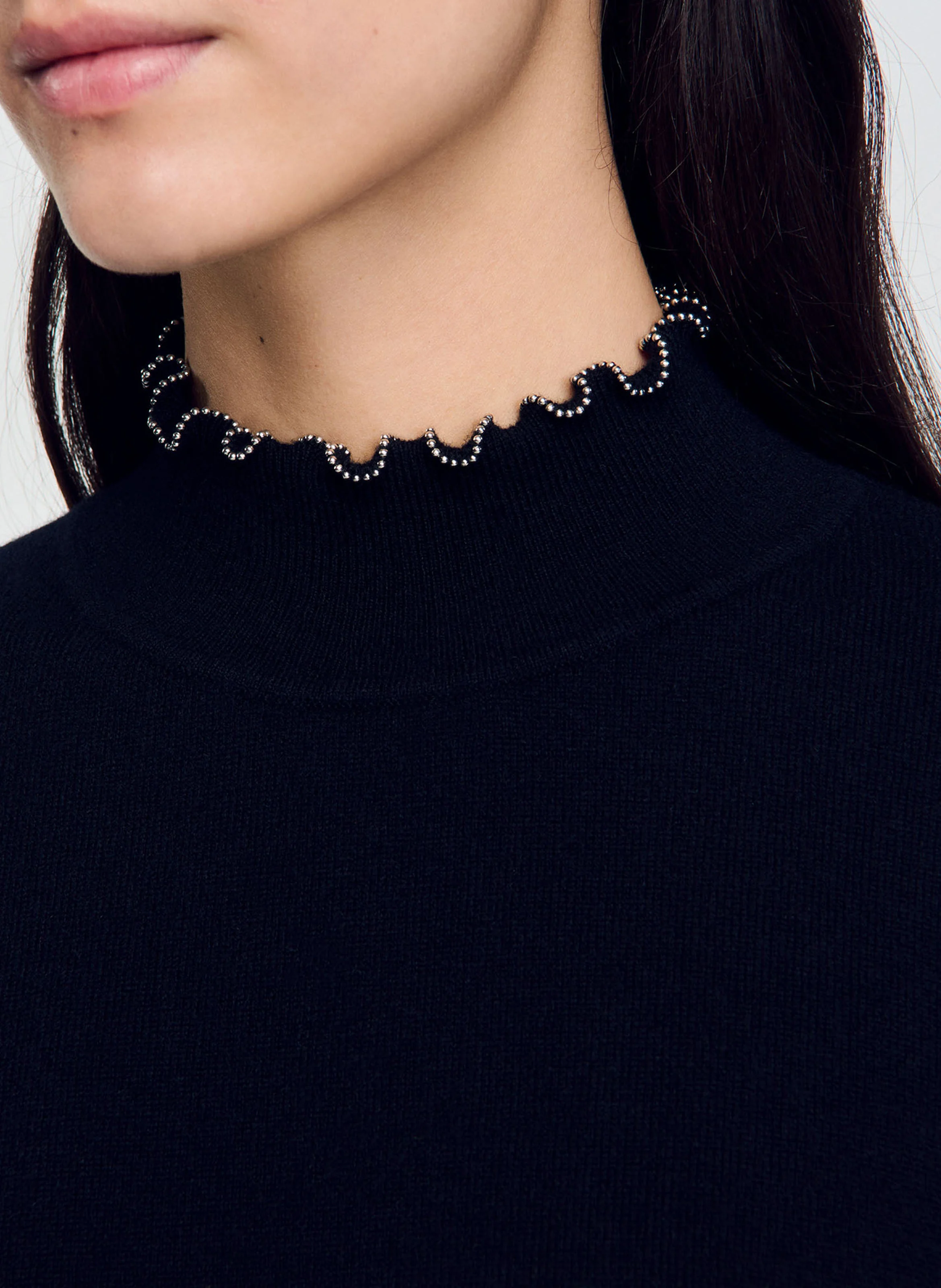 Pull droit en laine et cachemire | Noir