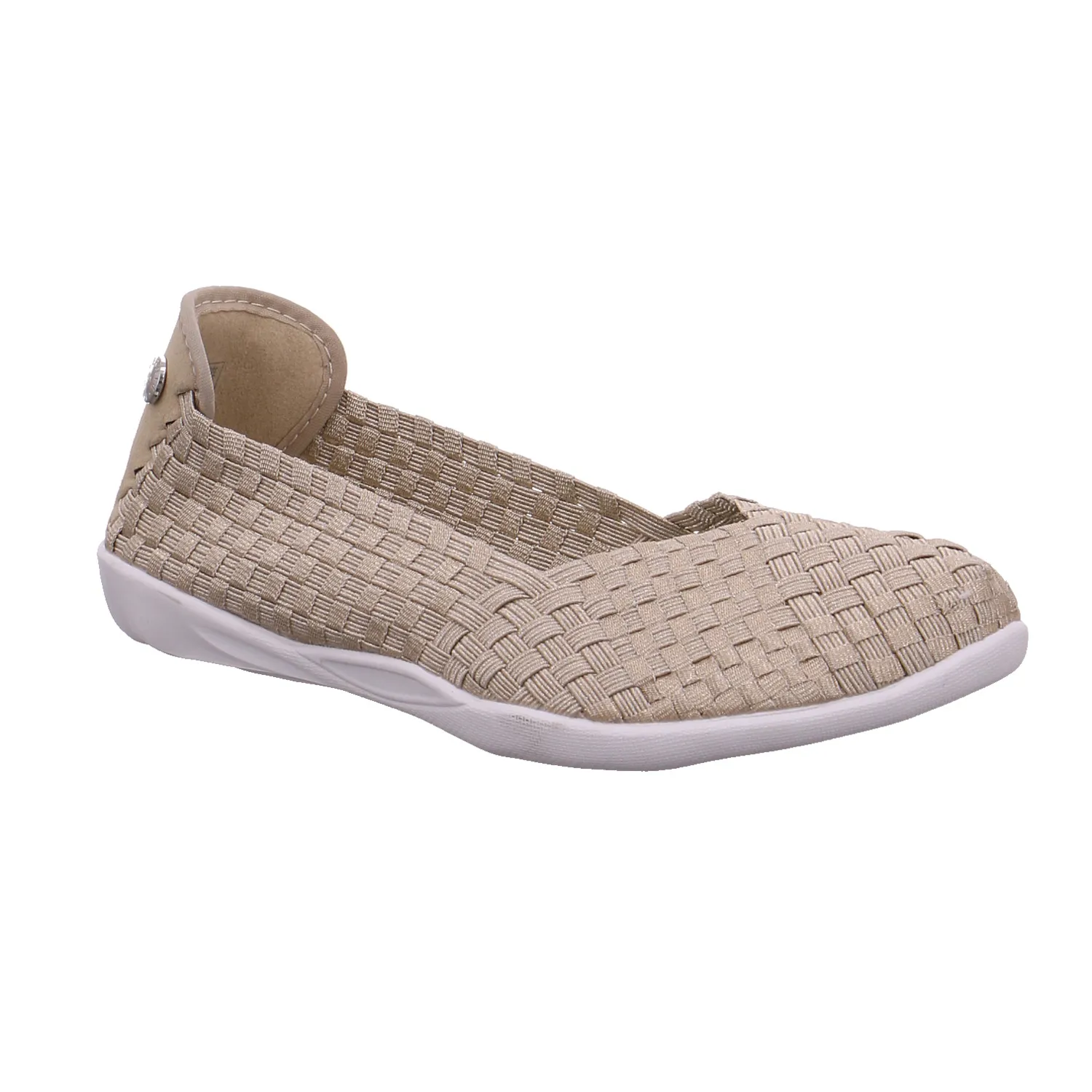 BERNIE MEV. Ballerina Gold Textil  Vegan PETA-Approved