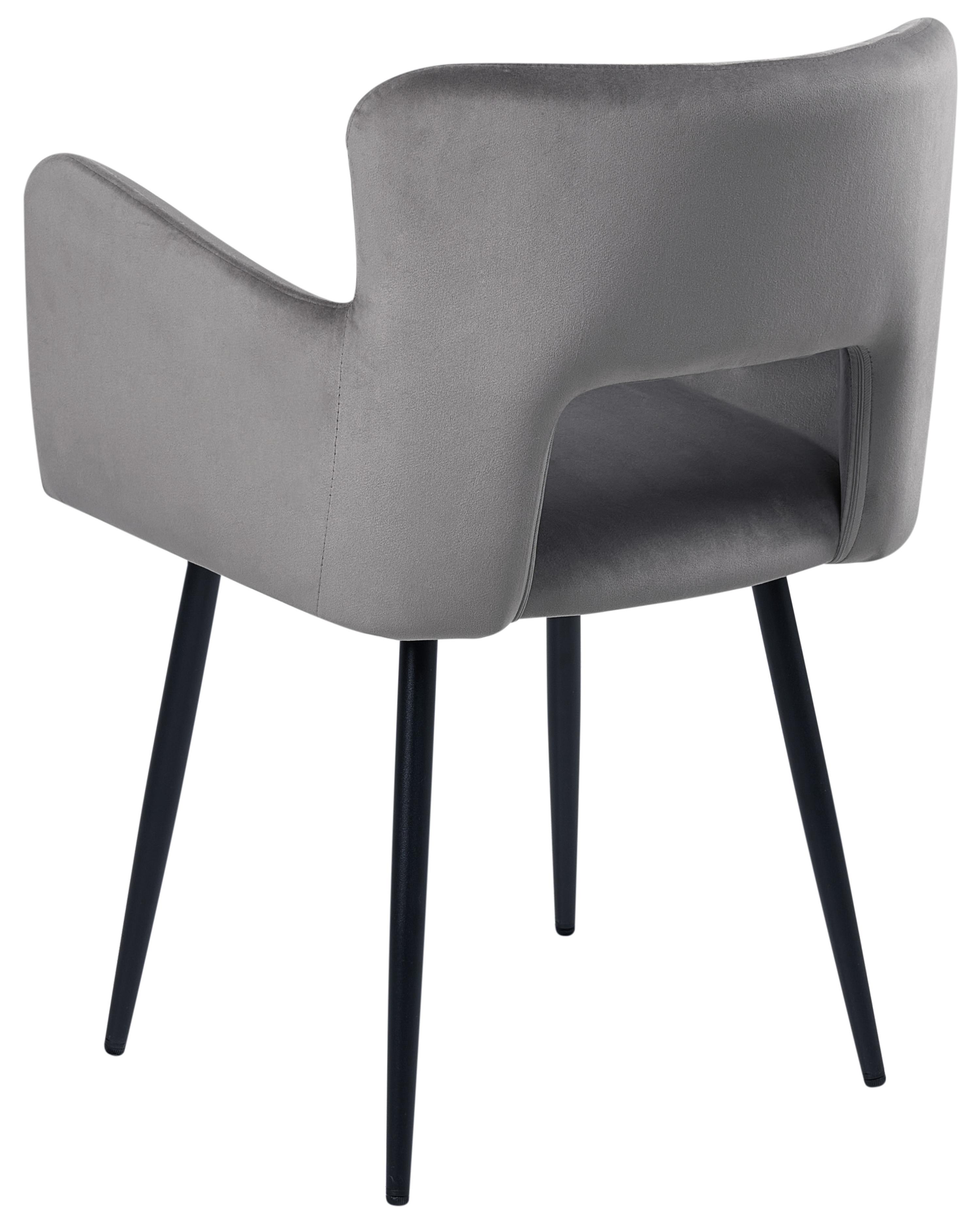Set van 2 eetkamerstoelen SANILAC Fluweel Grijs