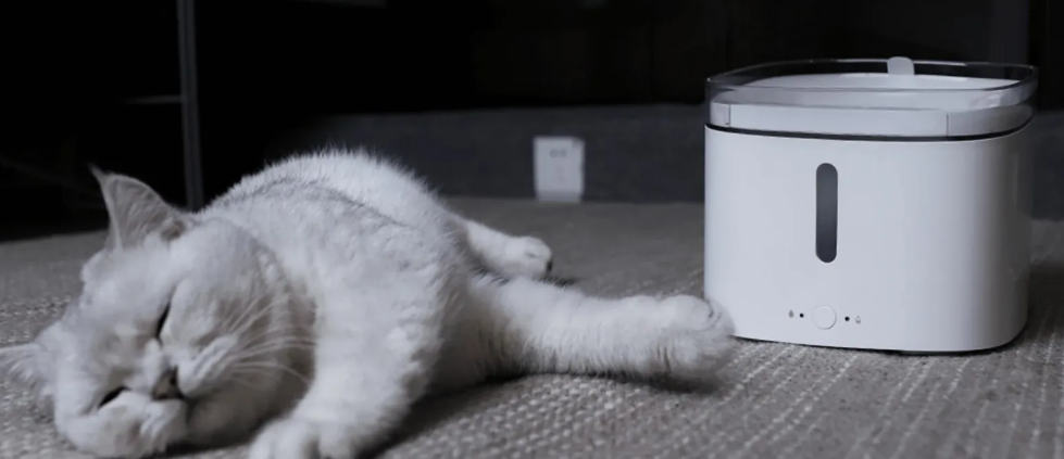 (2L) Smart Pet Fountain Katzen Trinkbrunnen Hunde Wasserspender (iOS/Android) - Weiss