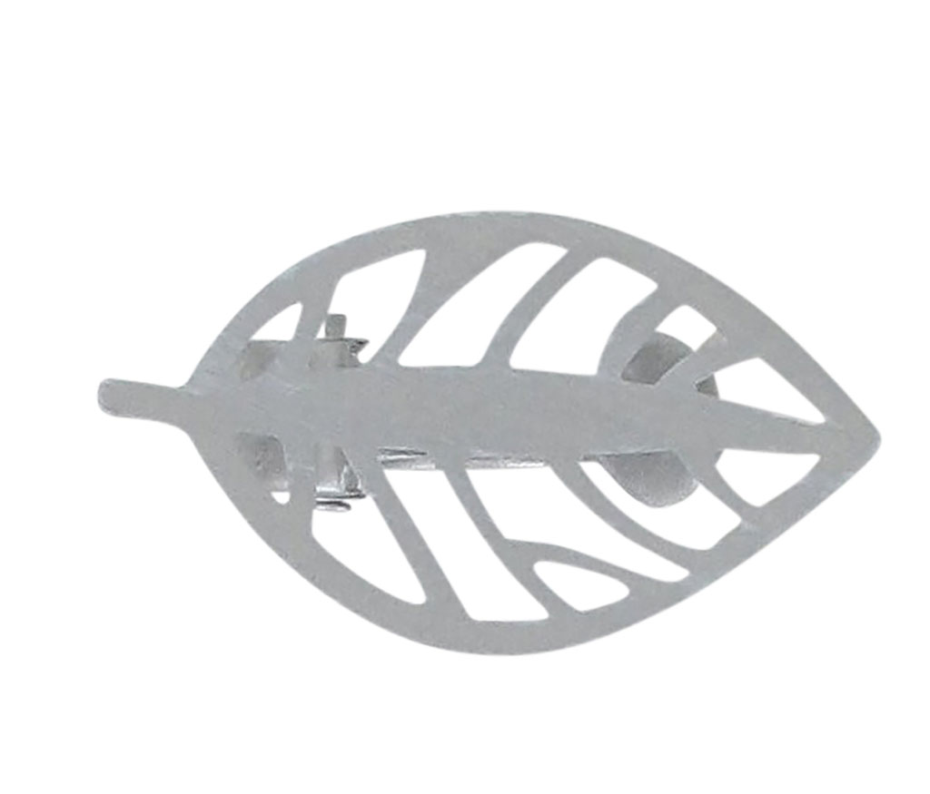 Lot de 2 pinces feuille CENTRAL PARK gris blanc 4x7cm