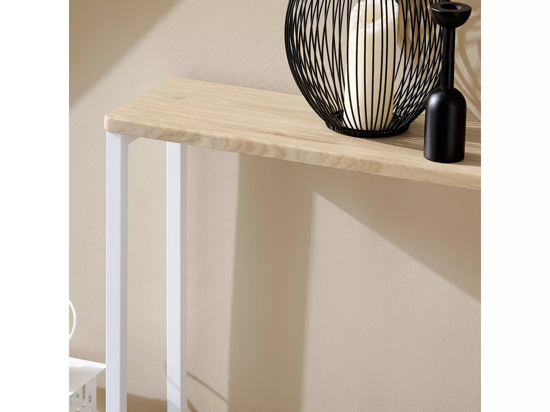FSB19-Z Table Console Table d'appoint Cadre et 4 Pieds en Fer