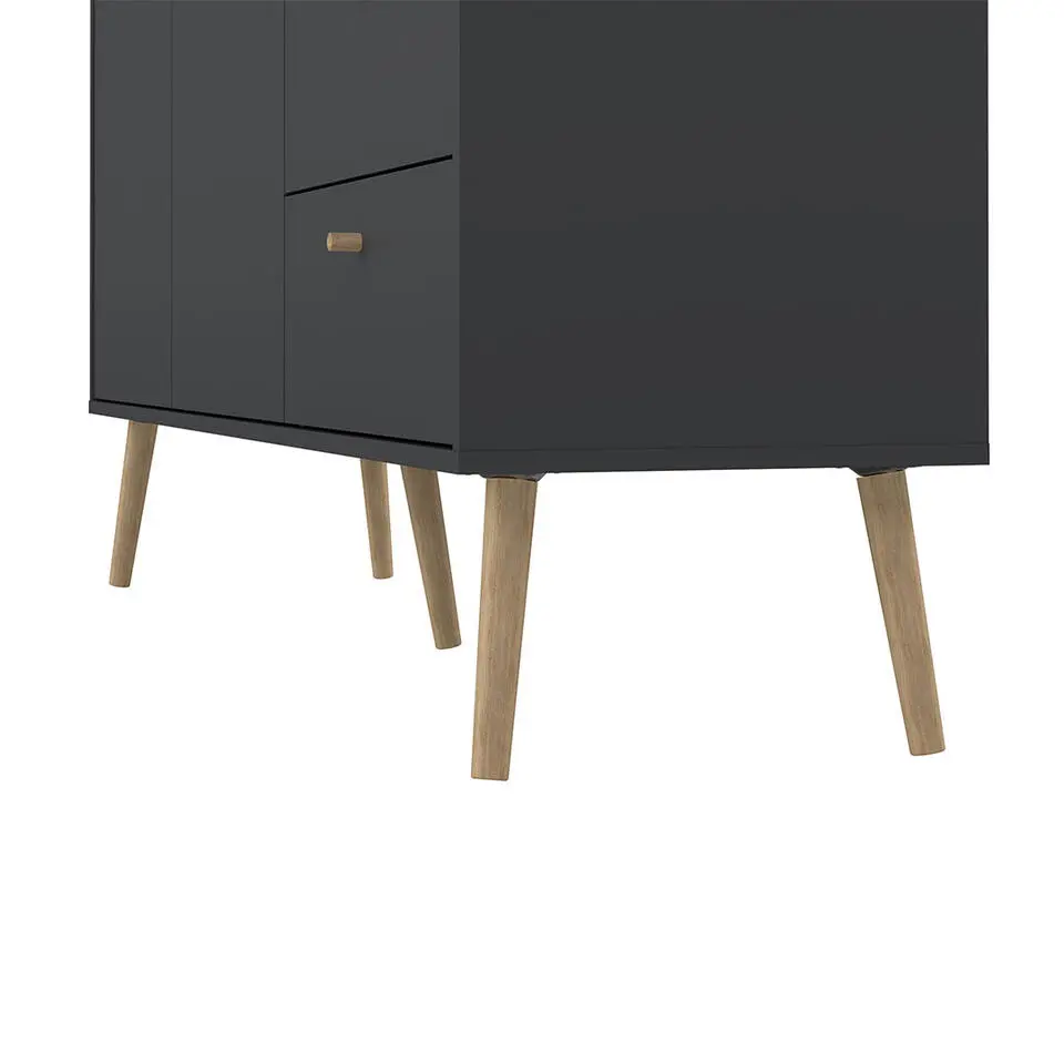 Hioshop Bodo dressoir 2 deuren- 3 lades matgrijs