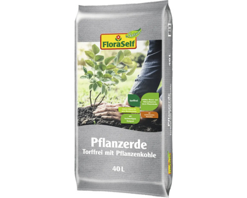 FloraSelf Nature turfvrije potgrond met biochar, 40 L
