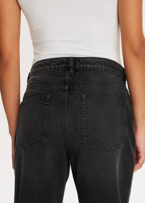 Rhinestone jeans met details zwart (ZW.USED)