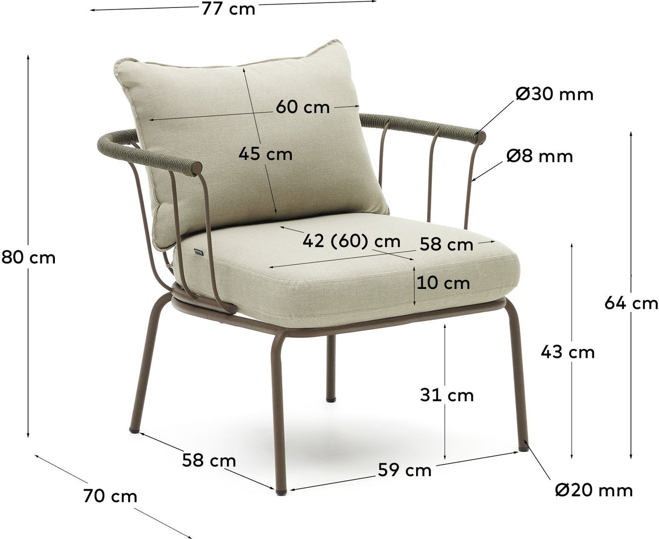 Kave Home   Salguer Outdoor Fauteuil