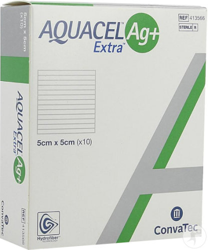 Aquacel Ag+ Extra Pansement 5x5cm Pièces 10 (413566)
