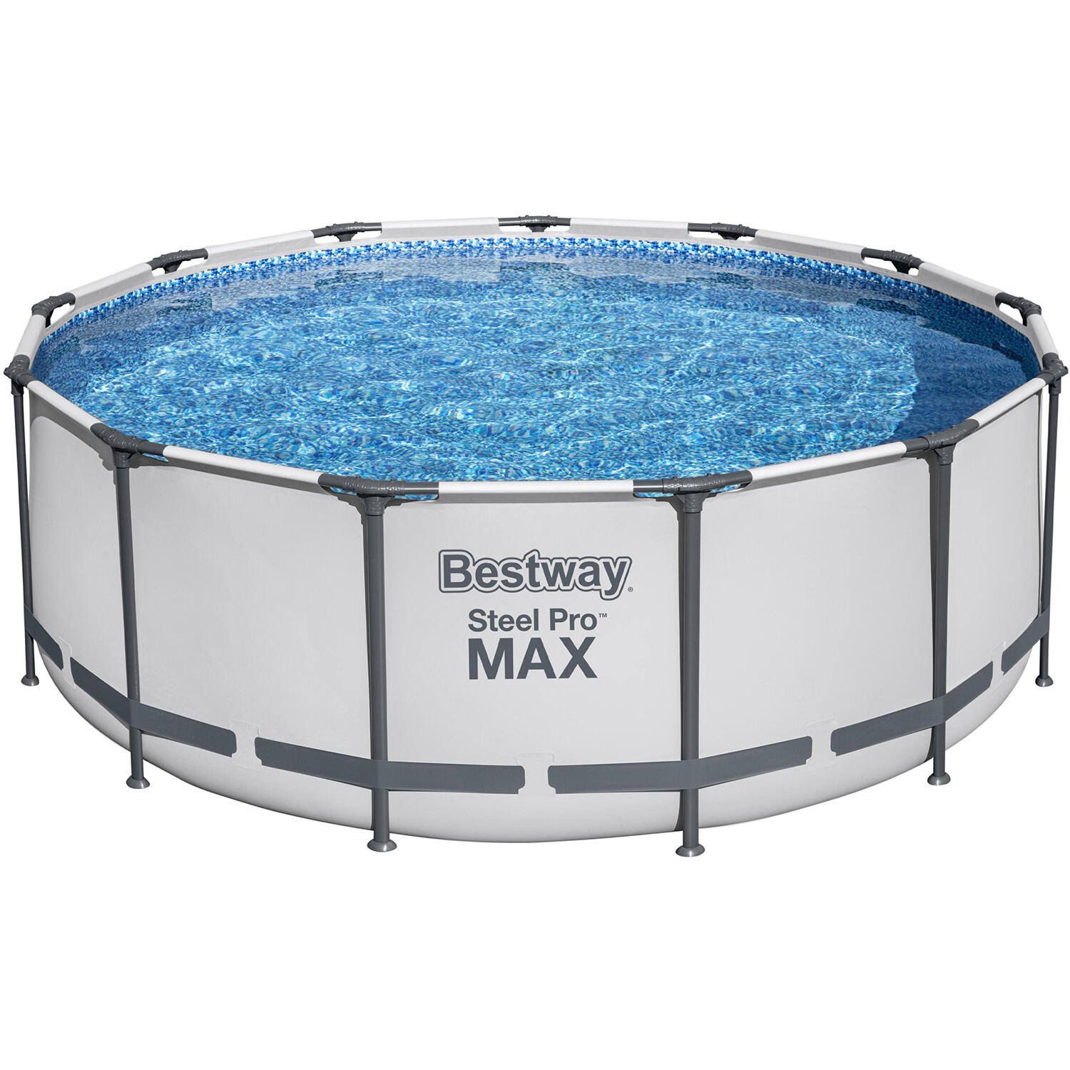 Bestway Frame Pool Komplett-Set Steel Pro Max Ø 396 x 122 cm inkl. Filterpumpe