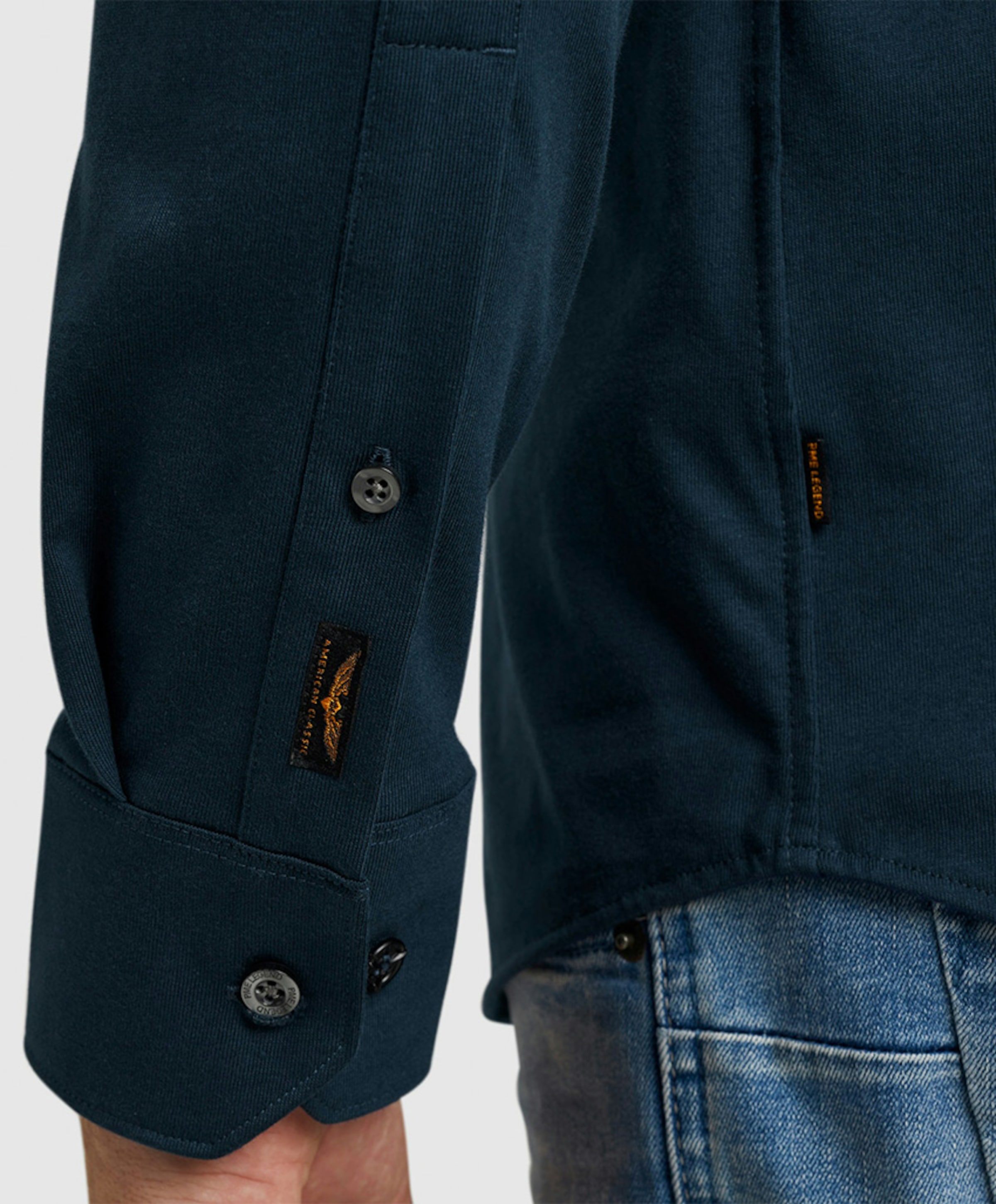 PME Legend Heren overhemd lange mouw blauw