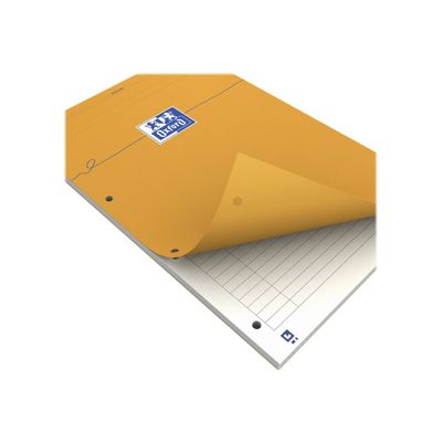 Oxford - Bloc notes - A4 + - 160 pages - ligné - 80G - perforé - orange