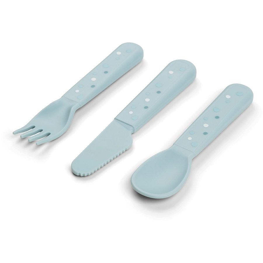 Done by Deer™ Kinderbesteck Set Foodie Happy dots Blau