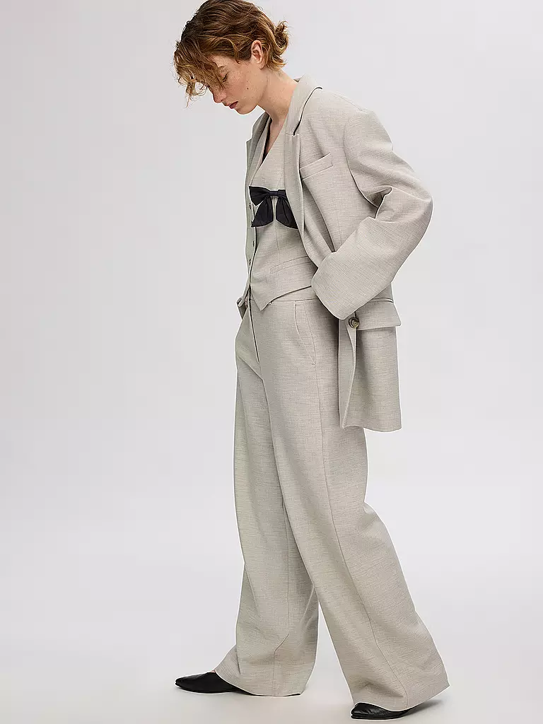 SELECTED FEMME Businesshose SLFRITA Wide Fit hellgrau