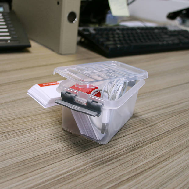 Q-line opbergbox 0,4L transparant metaal