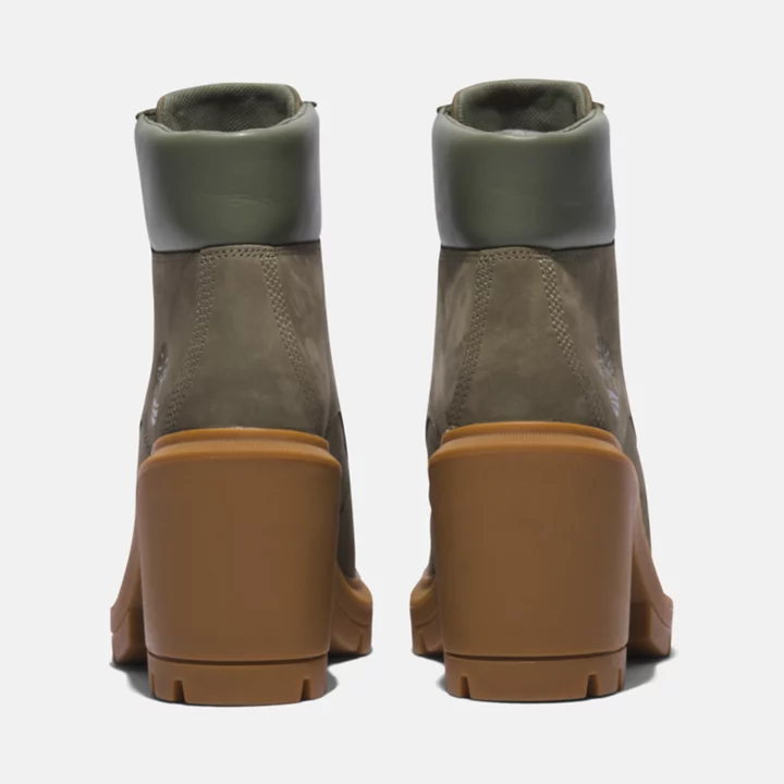 Bota feminina Allington de cano alto com cadarço na cor verde-escura.