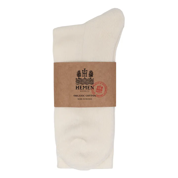 Hemen Biarritz Lot de 2 Chaussettes Coton Bio | Blanc