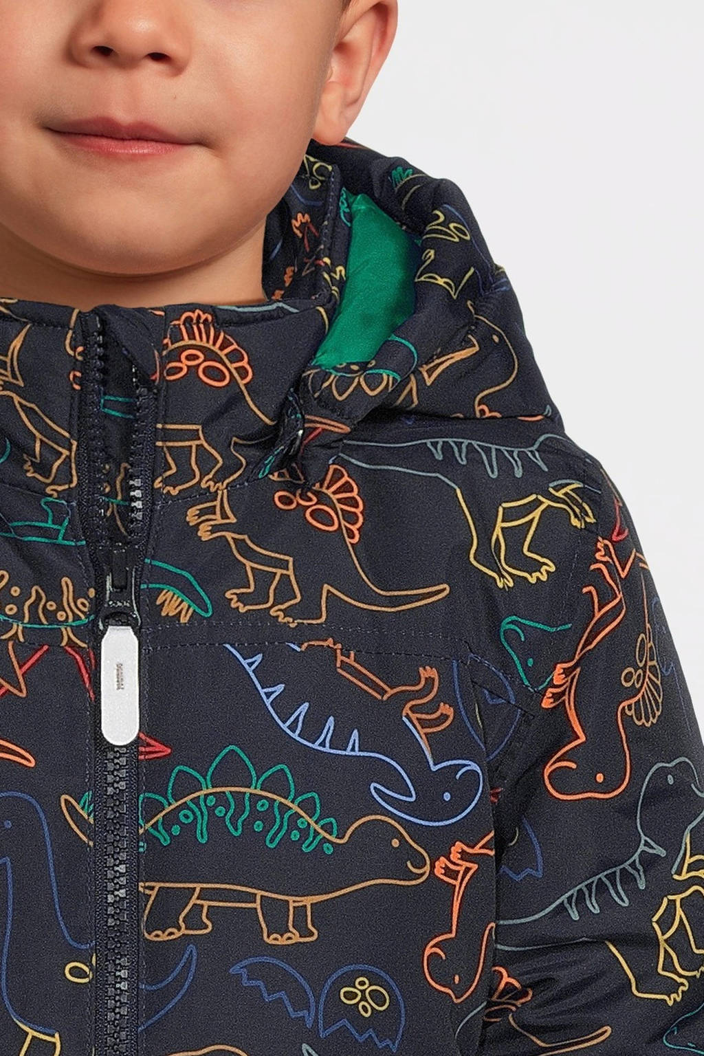 NAME IT winterjas NMMMAX met all over print donkerblauw/multicolor