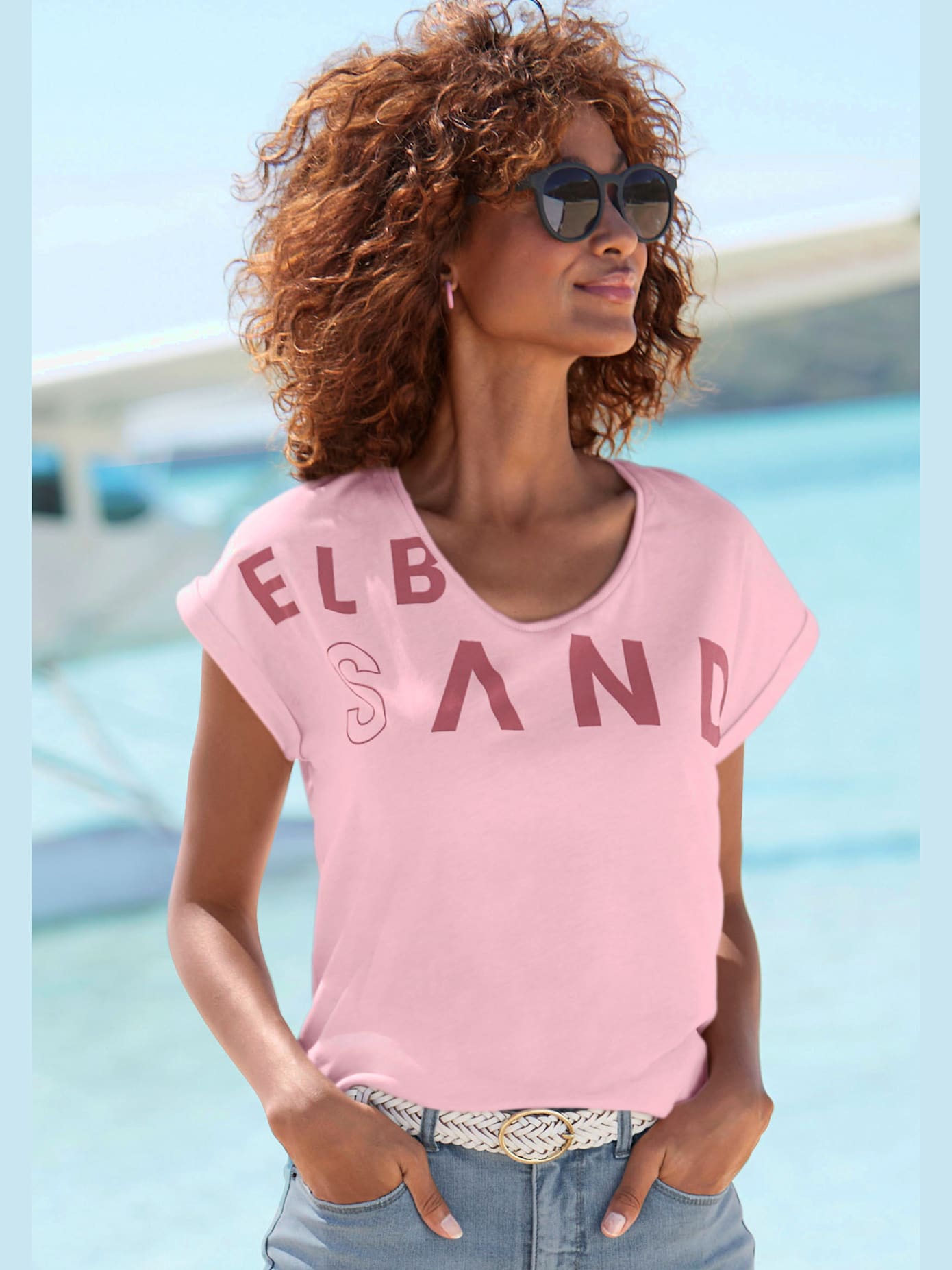 T-shirt encolure côtelée