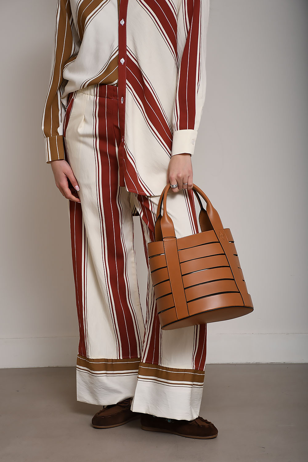 Ronis striped cotton pantalon