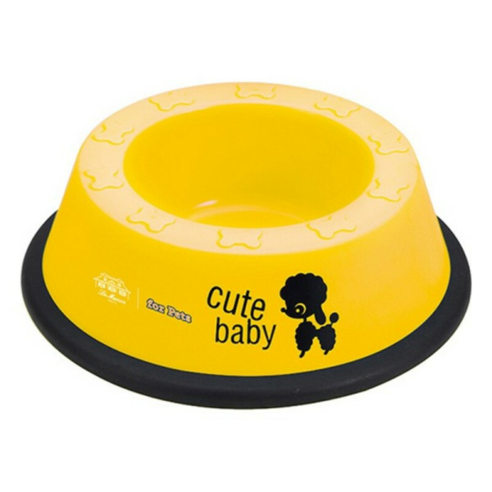 Mangeoir pour animaux m jaune plastique