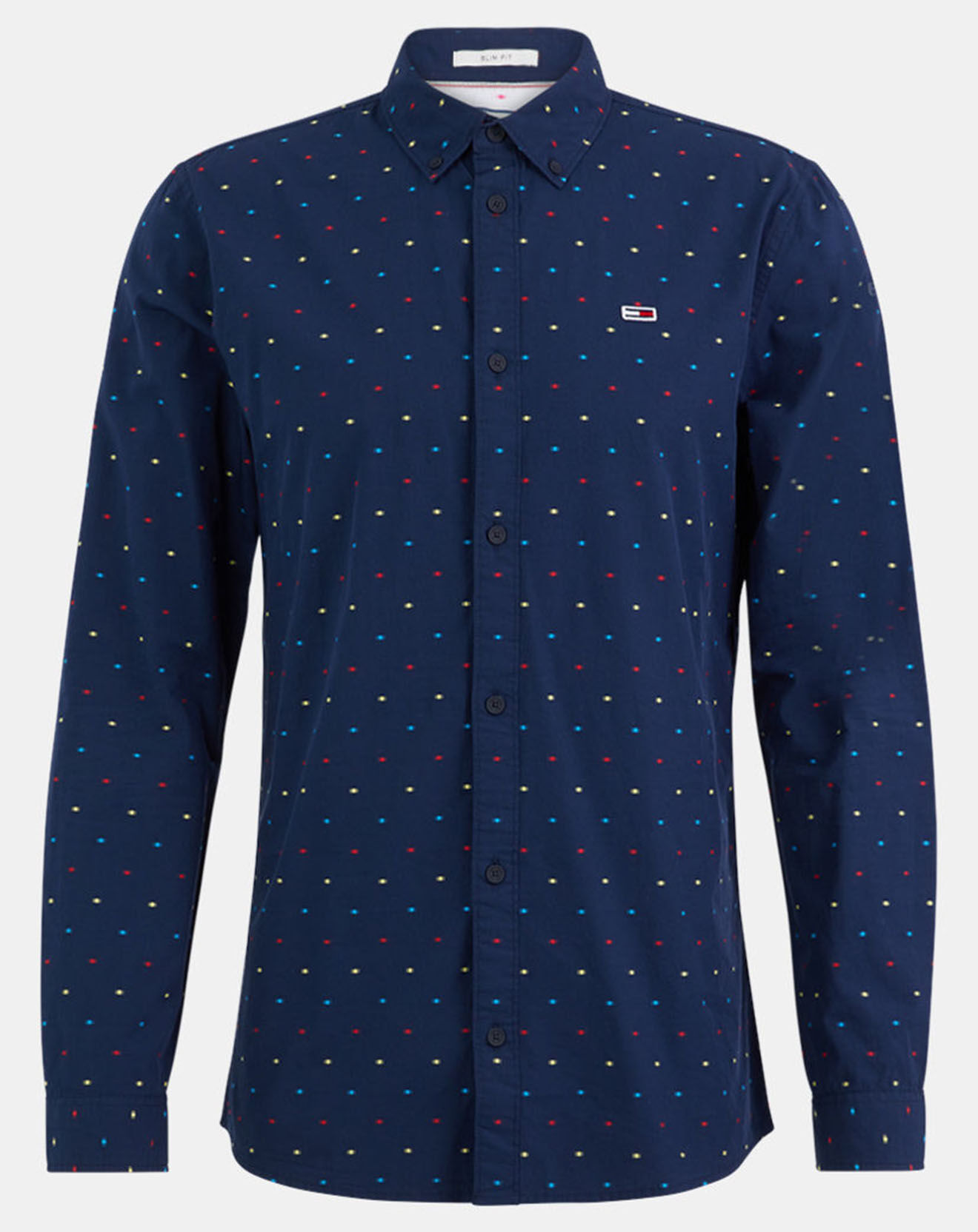 Tommy Jeans Chemise slim à pois bleue