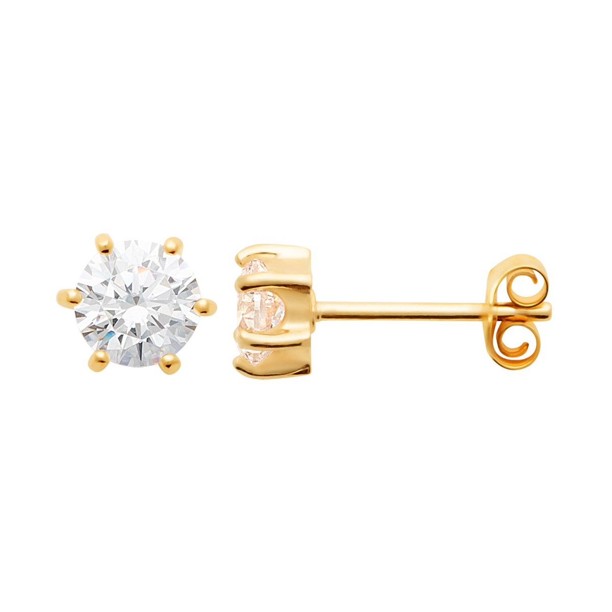 Puces d'oreilles Brillaxis plaqué or oxyde 6mm