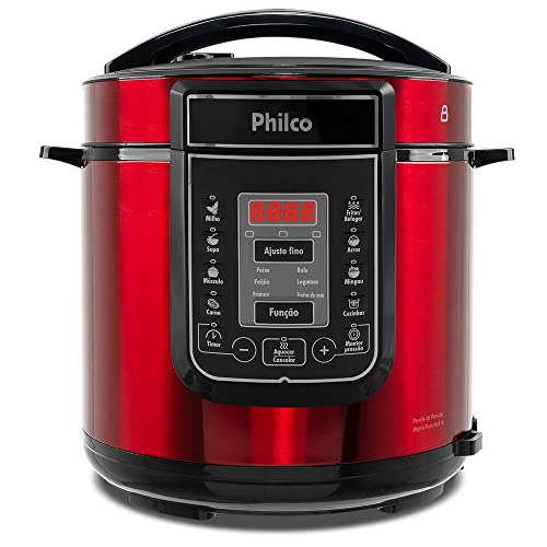 Panela de press&atilde;o, Digital inox red ppp01, 6L, Vermelho, 110v, Philco