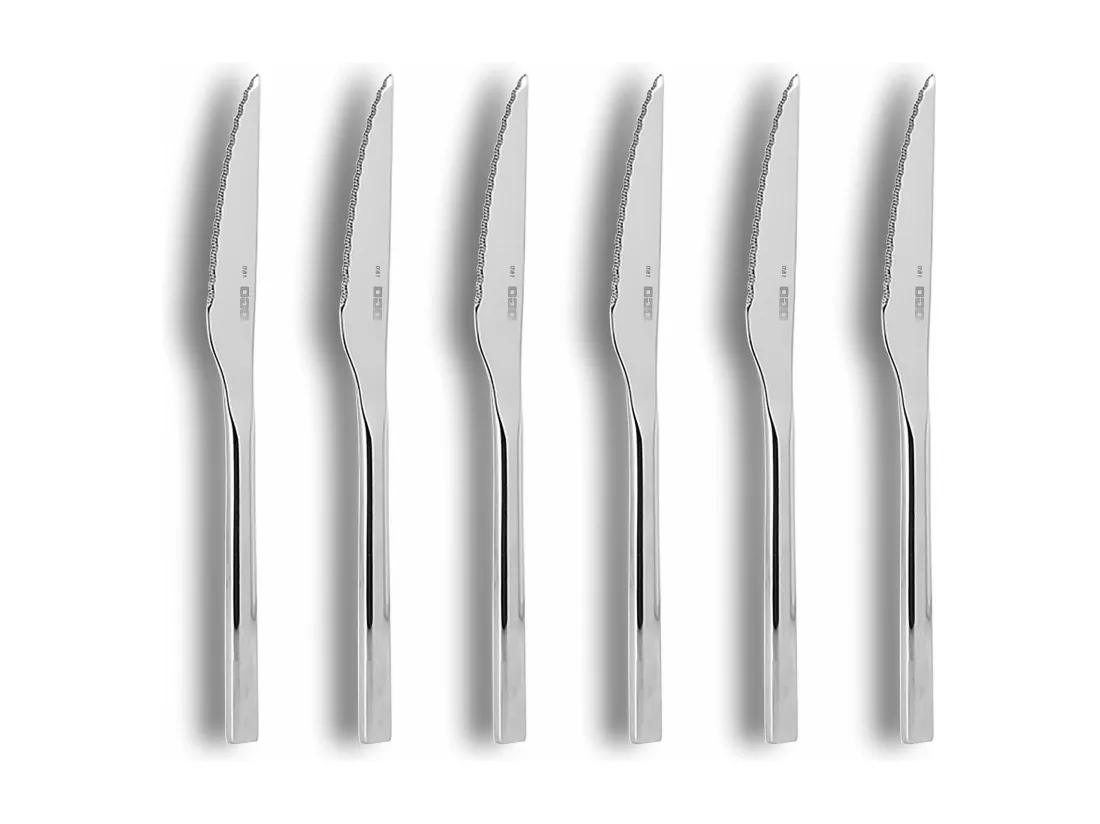 Ogo Living - Lot 6 Couteaux A Steak Nature 21.5cm En Acier Inoxydable
