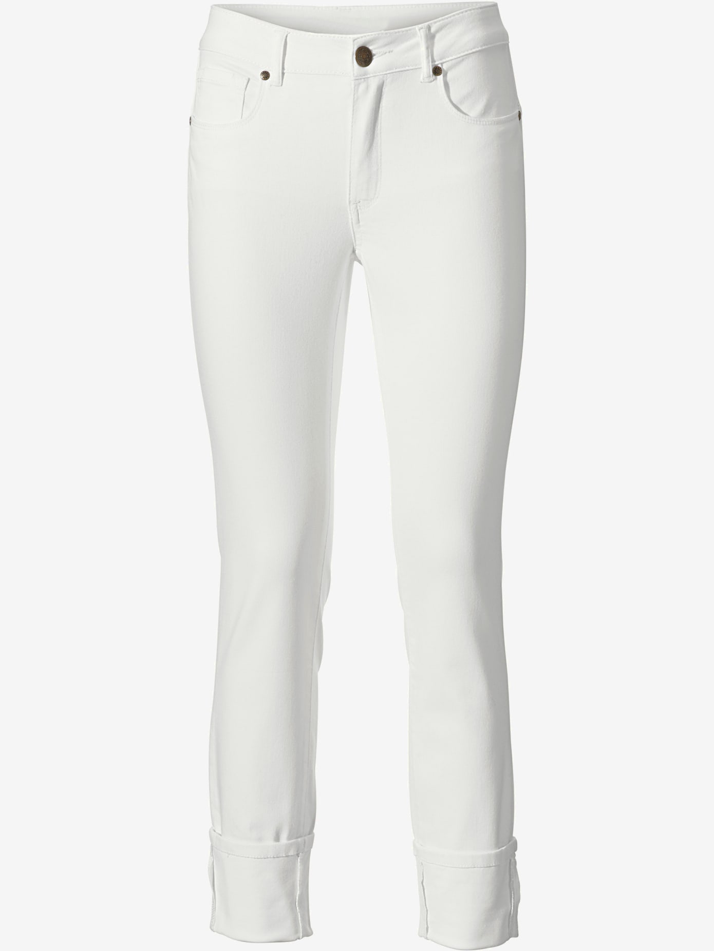 Jeans effet ventre plat longueur 7/8