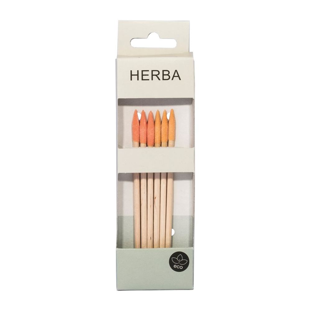 HERBA Manikür-Stäbchen mit Feilspitze rosa peach 6 Stk