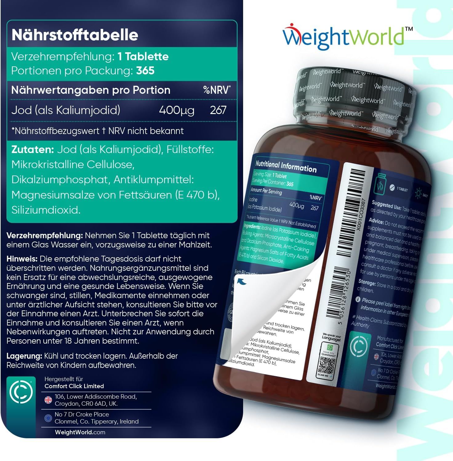 WeightWorld Jod Kaliumjodid  Tabletten
