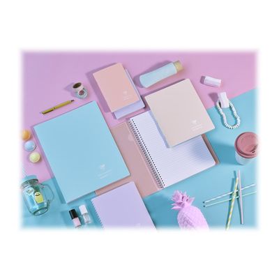 Clairefontaine Koverbook - Cahier polypro 17 x 22 cm - 96 pages - ligné - disponible dans différentes couleurs pastels