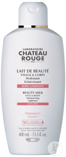 Château Rouge Lait De Beauté Hydratant Éclaircissant Visage Corps Peaux Noires Mates Métissées 400ml