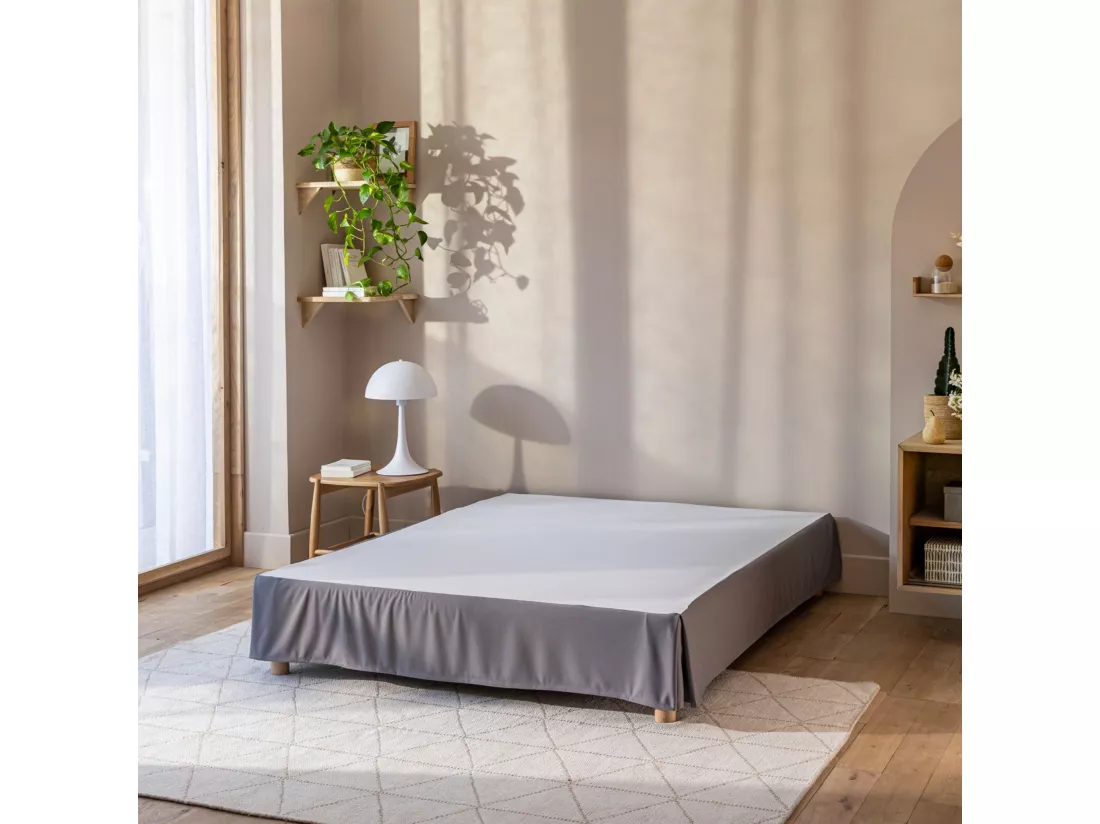 Cache-sommier intégral gris ardoise 160x200