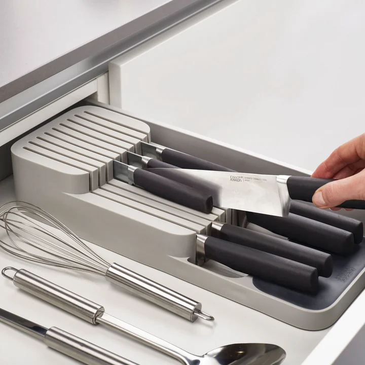 Joseph Joseph - DrawerStore Messer-Ordnungshelfer zweistufig, grau
