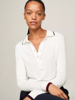 Polo de manga comprida Global Stripe Slim