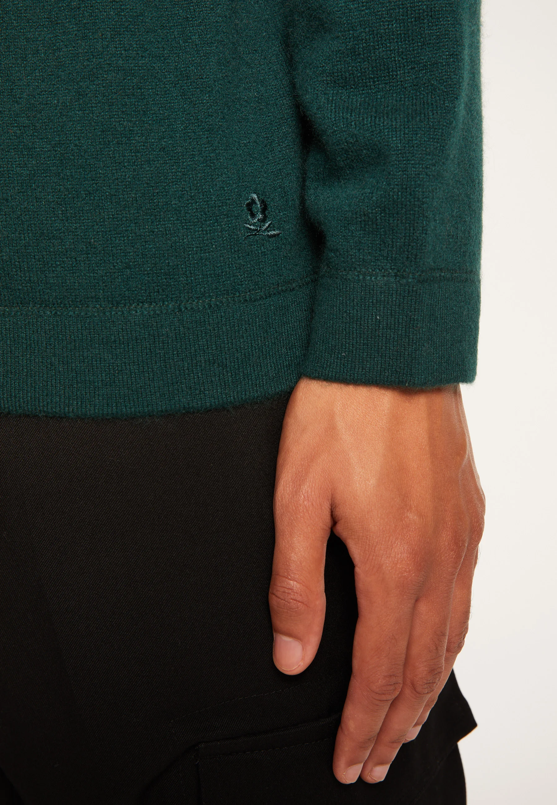TAYLORAH24 - Polo col zippé en cachemire | Vert