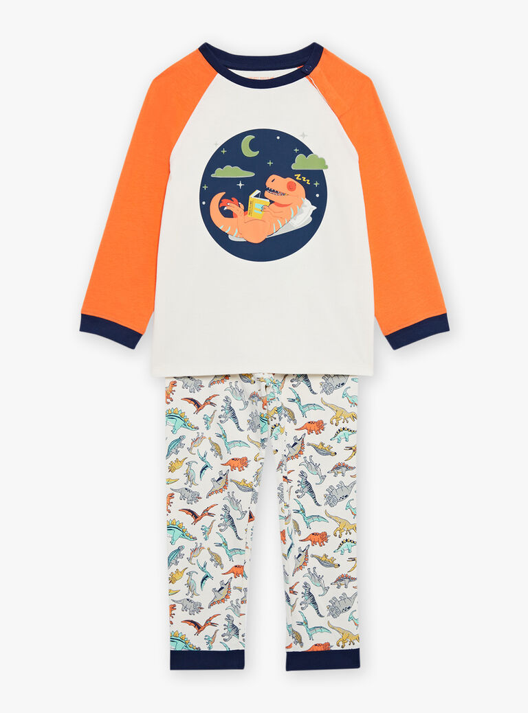 Ensemble pyjama écru avec dinosaures