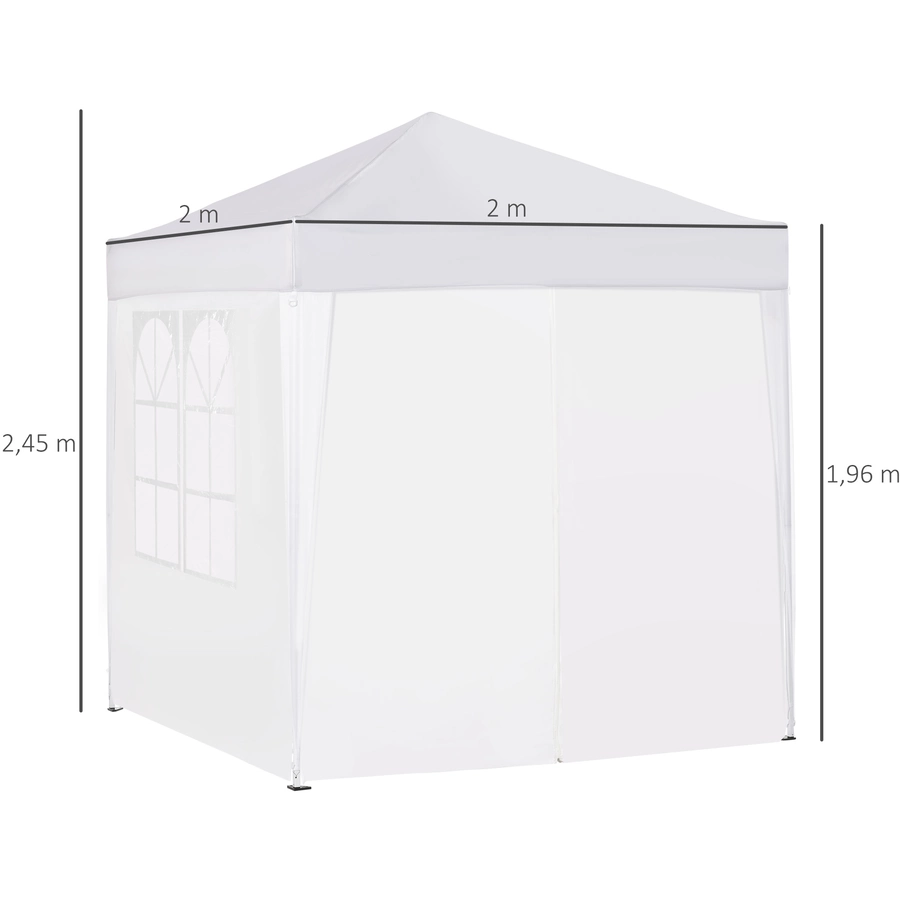 Outsunny Pavillon mit integrierten Klettverschlüssen weiß
