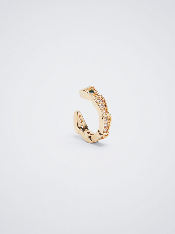 Brinco de pressão com Circonitas - Dorado