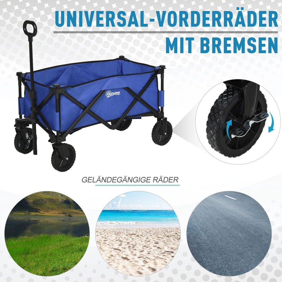 Outsunny Bollerwagen faltbar dunkelblau
