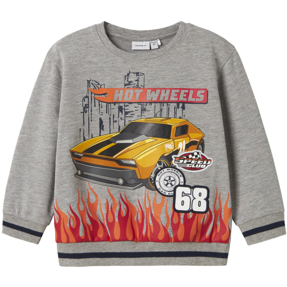Køb Name It Grey Melange Nmmjaki Hotwheels Nreg Sweat Unb Sky