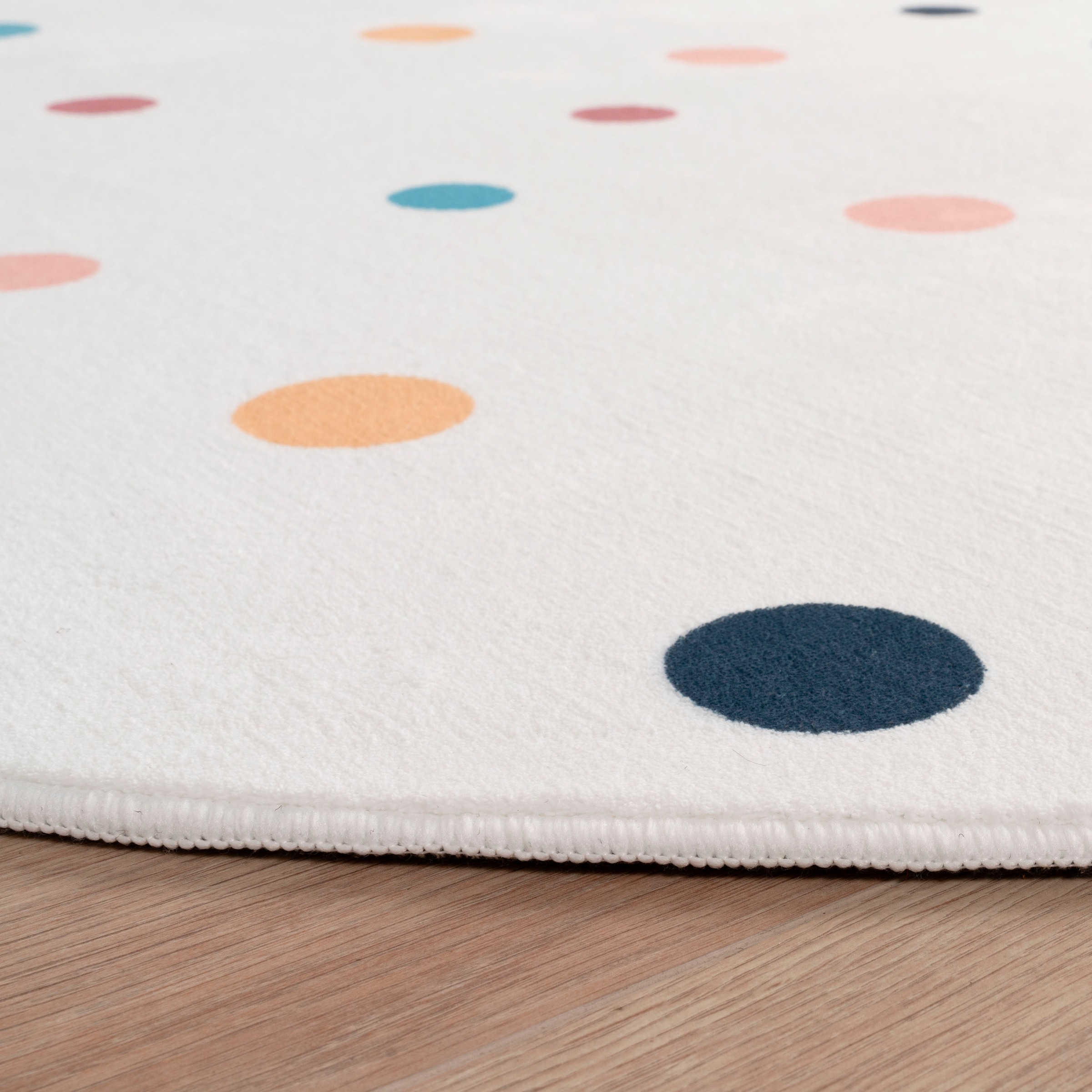 Paco Home Kinderteppich »Niloya 364« rund 12 mm Höhe Spielteppich, Kurzflor, bedruckt, gepunktet, waschbar