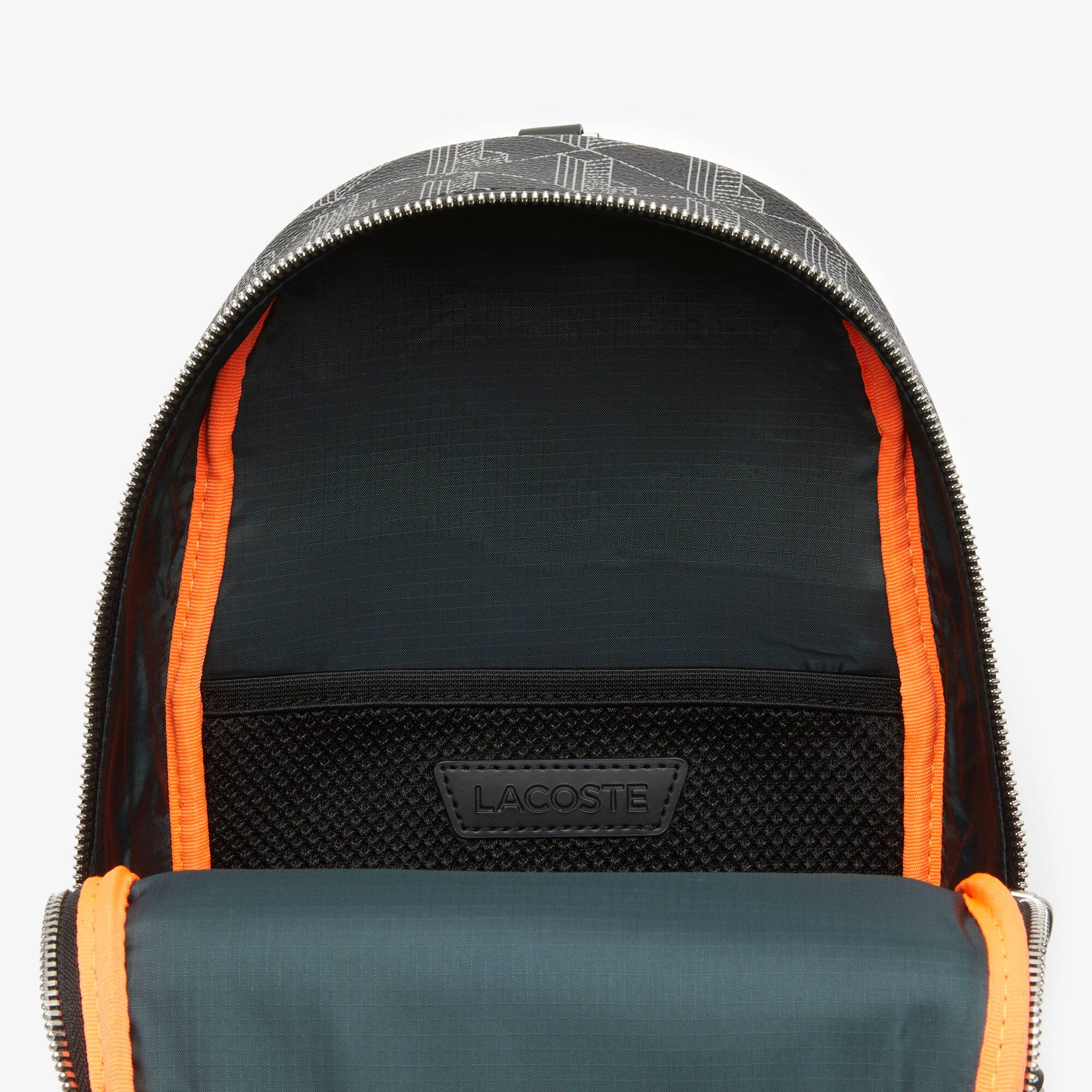 Herren LACOSTE The Blend Umhängetasche mit Monogramm-Aufdruck Umhängetaschen & Gürteltaschen - Schwarz - Lacoste - Herren