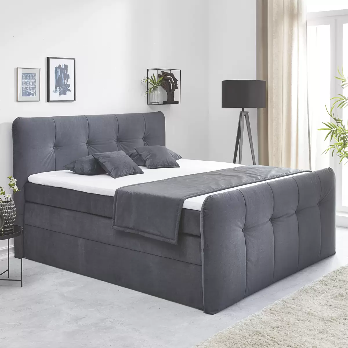 Boxspringbett Cama 180x200 Anthrazit